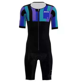 Костюм для триатлона с коротким рукавом Santini Aahonoui, синий