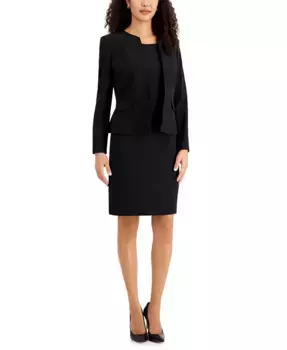 Костюм-двойка без воротника, Regular & Petite Le Suit, черный