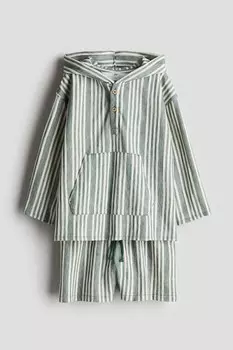 Костюм-Двойка из хлопка H&M, зеленый