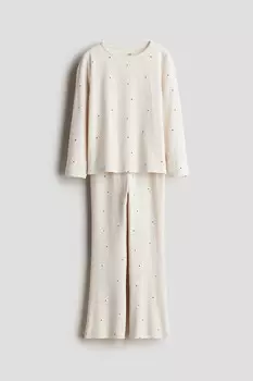 Костюм-Двойка из хлопка в рубчик H&M, белый