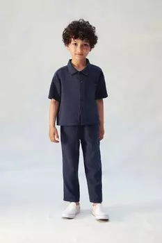 Костюм-Двойка из хлопкового муслина H&M, синий