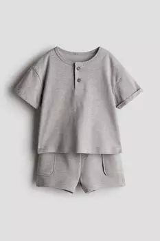 Костюм-Двойка из хлопкового трикотажа H&M, серый