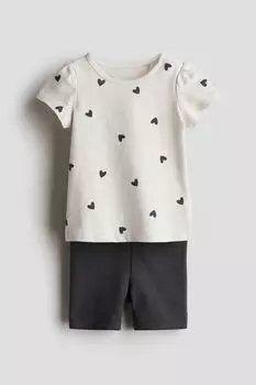 Костюм-Двойка из хлопкового трикотажа H&M, бежевый
