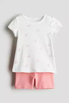 Костюм-Двойка из хлопкового трикотажа H&M, красный