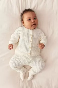 Костюм-Двойка из хлопкового трикотажа H&M, белый
