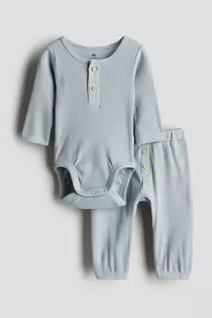 Костюм-Двойка из хлопкового трикотажа H&M, бирюзовые
