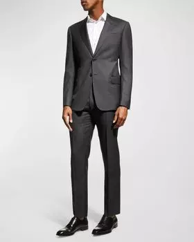 Костюм-двойка из шерсти Super 130s Emporio Armani, цвет Gray