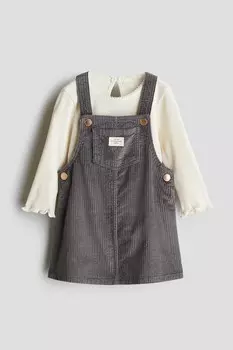 Костюм-Двойка с платьем и рубашкой H&M, серый