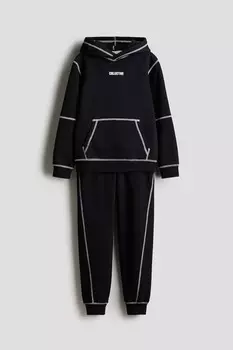 Костюм-Двойка с плоскими швами H&M, черный