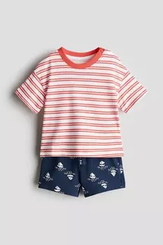 Костюм двойка с рубашкой и шортами H&M, красный