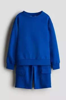 Костюм-Двойка с толстовкой и шортами H&M, синий