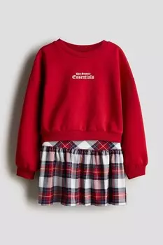 Костюм двойка состоящий из толстовки и юбки H&M, красный