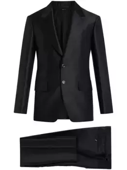 Костюм из смесовой шерсти с однобортным пиджаком TOM FORD, черный