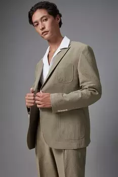 Костюм из ткани приталенного кроя: куртка Next, зеленый