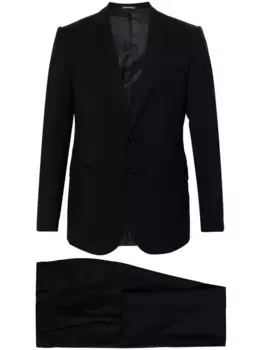 Костюм из вирджинской шерсти с однобортным пиджаком EMPORIO ARMANI, синий