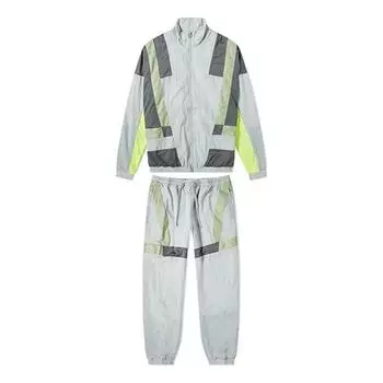Костюм lab x clot track 'wolf grey dark grey volt' Nike, серый
