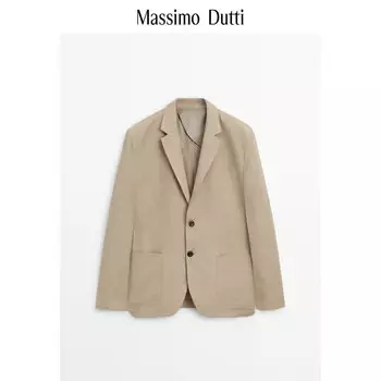 Костюм Massimo Dutti из чистого льна, светло-коричневый