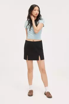 Костюм мини-юбка с разрезами Monki, черный