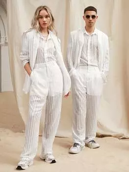 Костюм мужской Manfinity полосатый, белый