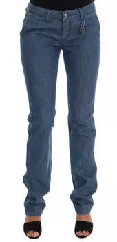 Костюм National супертонкие женские джинсы из хлопка с эффектом стирки Costume National, синий