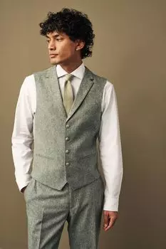 Костюм Nova fides из итальянской шерсти: жилет Next, зеленый
