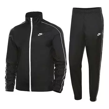 Костюм outdoor sports training ventilate suit male black Nike, черный