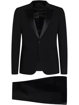 Костюм с атласной отделкой Emporio Armani, черный