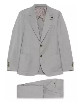 Костюм с брошью Lardini, серый