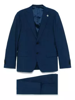 Костюм с брошью Lardini, синий