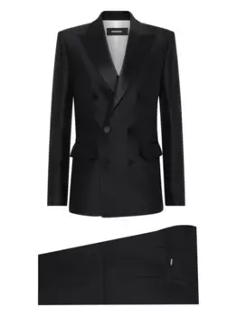Костюм с двубортным пиджаком DSQUARED2, черный