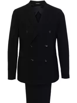 Костюм с двубортным пиджаком EMPORIO ARMANI, синий