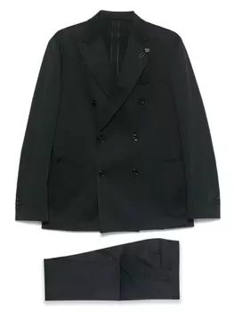 Костюм с двубортным пиджаком Lardini, синий