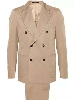 Костюм с двубортным пиджаком Tagliatore, бежевый