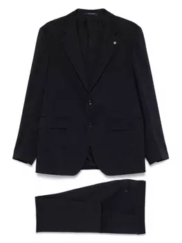 Костюм с фактурой ткани Slub Tagliatore, синий