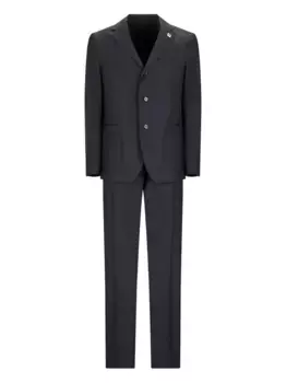 Костюм с однобортным пиджаком Lardini, черный