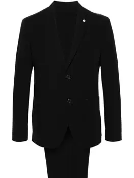 Костюм с однобортным пиджаком LUIGI BIANCHI MANTOVA, черный