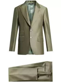 Костюм с однобортным пиджаком TOM FORD, зеленый