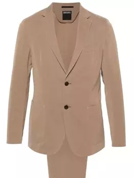 Костюм с однобортным пиджаком Zegna, бежевый