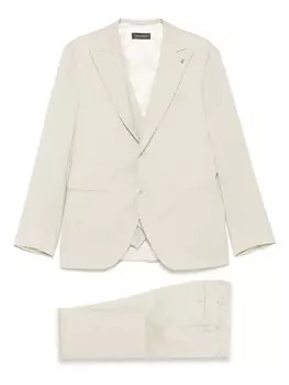 Костюм с узором «ёлочка» LUIGI BIANCHI MANTOVA, нейтральный