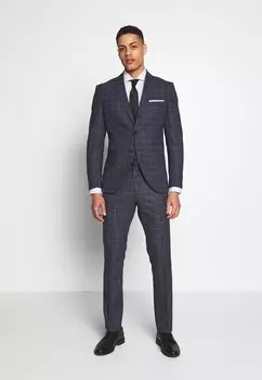 Костюм SLHSLIM MAZEAIR CHECK SUIT Selected Homme, цвет dark blue/white