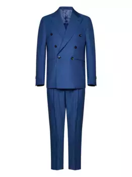 Костюм Stefano De Martino с двубортным пиджаком FRANZESE COLLECTION, синий