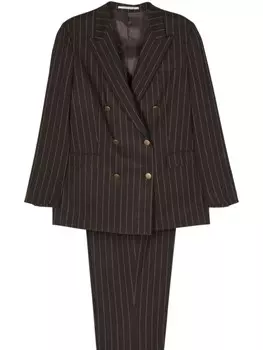 Костюм Tagliatore в тонкую полоску, коричневый