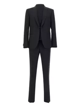 Костюм-тройка Corneliani с атласной отделкой, черный