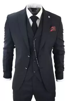 Костюм-тройка Джеймса TruClothing, черный