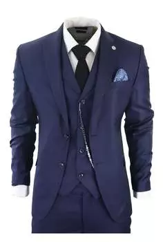 Костюм-тройка Джеймса TruClothing, темно-синий