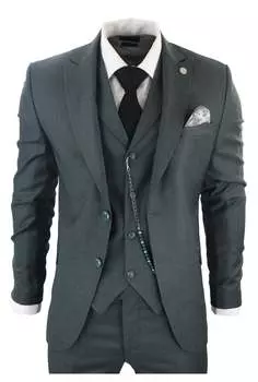 Костюм-тройка Джеймса TruClothing, зеленый