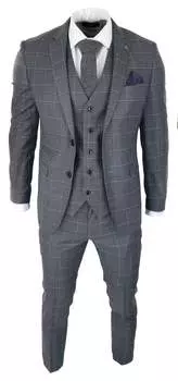 Костюм-тройка Hobbs Grey Check Paul Andrew