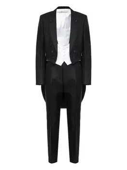 Костюм-тройка с фраком Valentino Garavani, черный