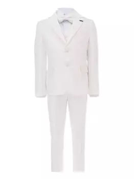 Костюм-тройка с заостренными лацканами Moustache, белый