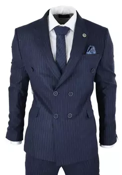 Костюм-тройка TruClothing AK Collection твидовый, темно-синий